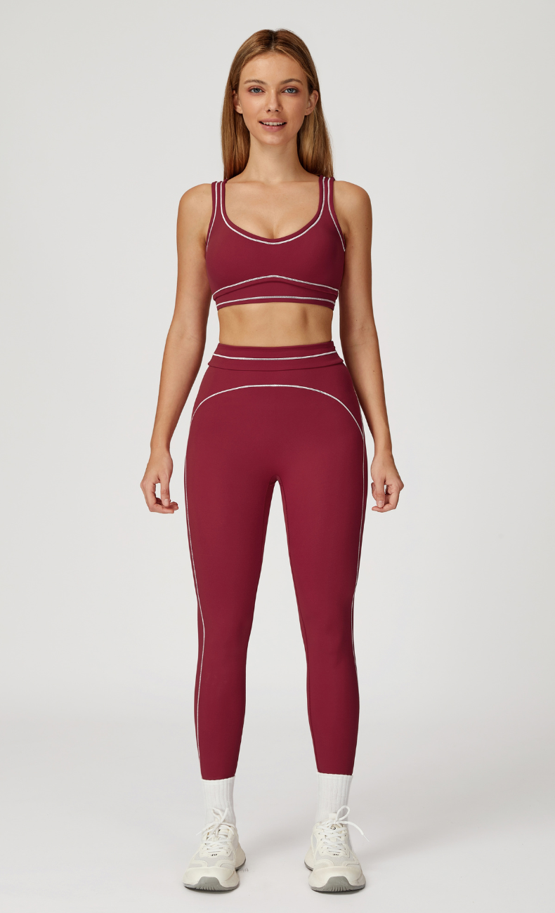 Alexis Open Back Contrast Trim Activewear Set