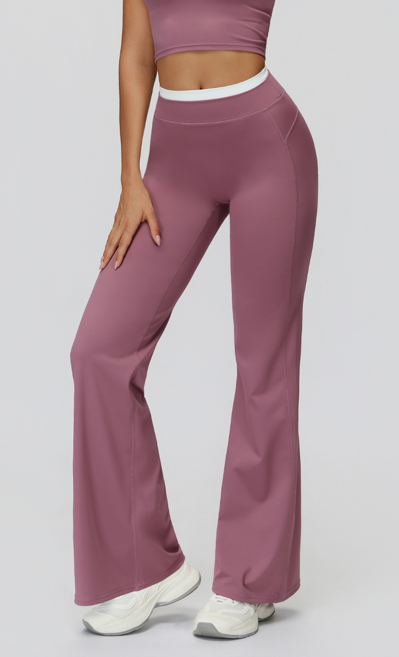 Elle Contrast High Waisted Flare Legging