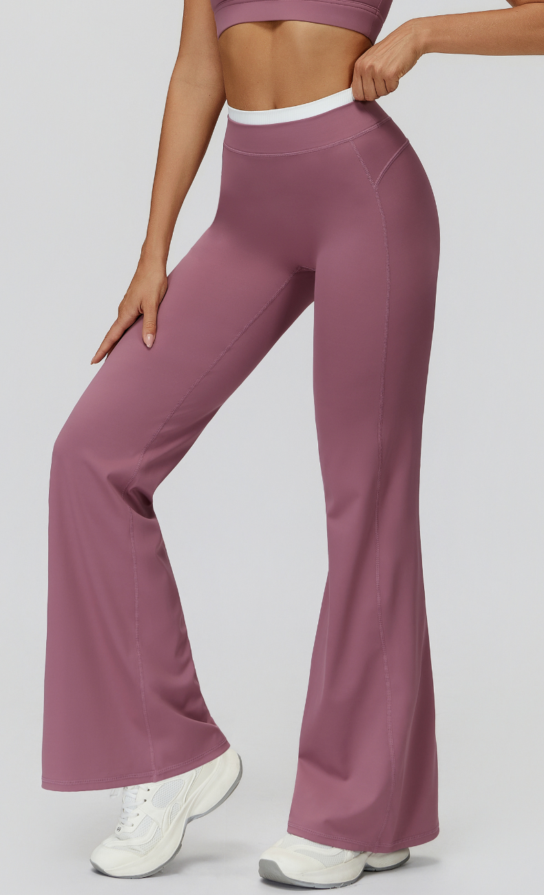 Elle Contrast High Waisted Flare Legging