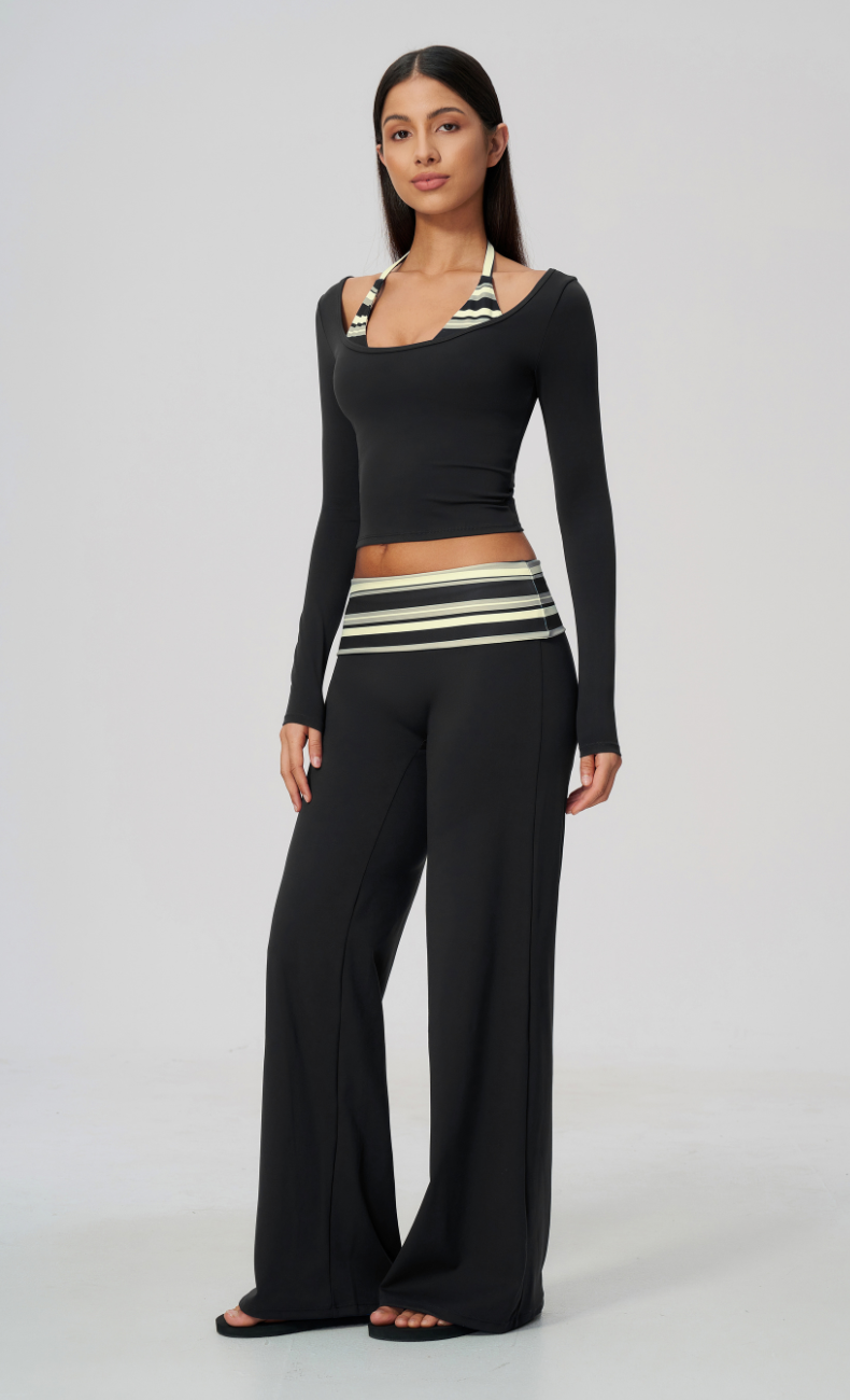Harper Riviera Stripe Long Sleeve Wide Leg Matching Set