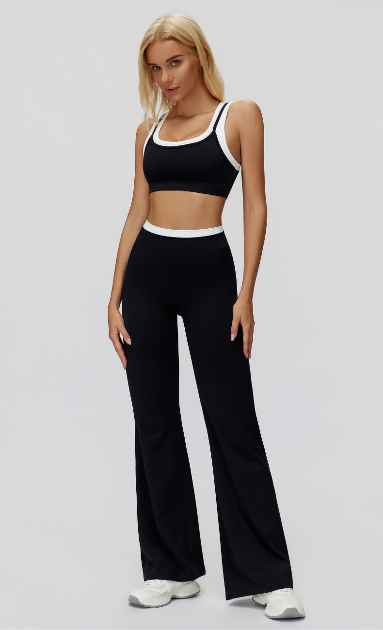 Elle Contrast High Waisted Flare Legging
