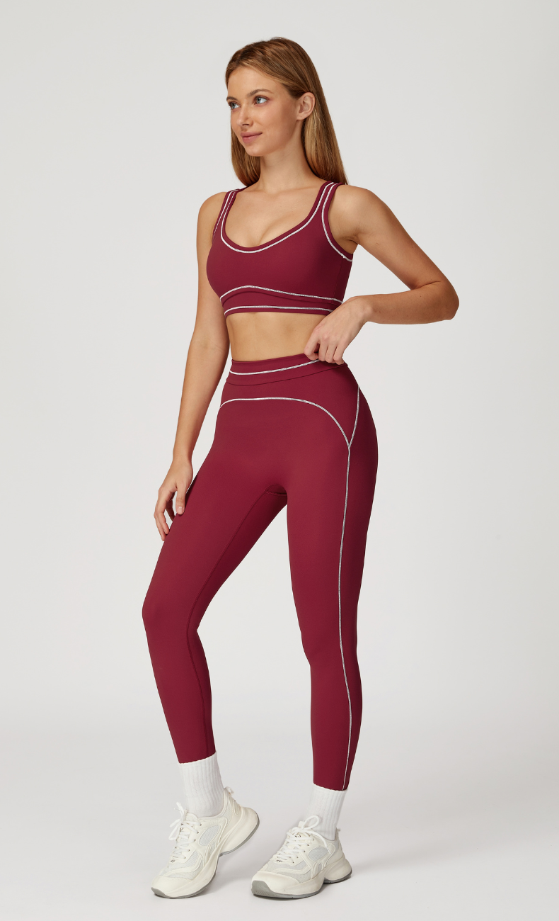 Alexis Open Back Contrast Trim Activewear Set