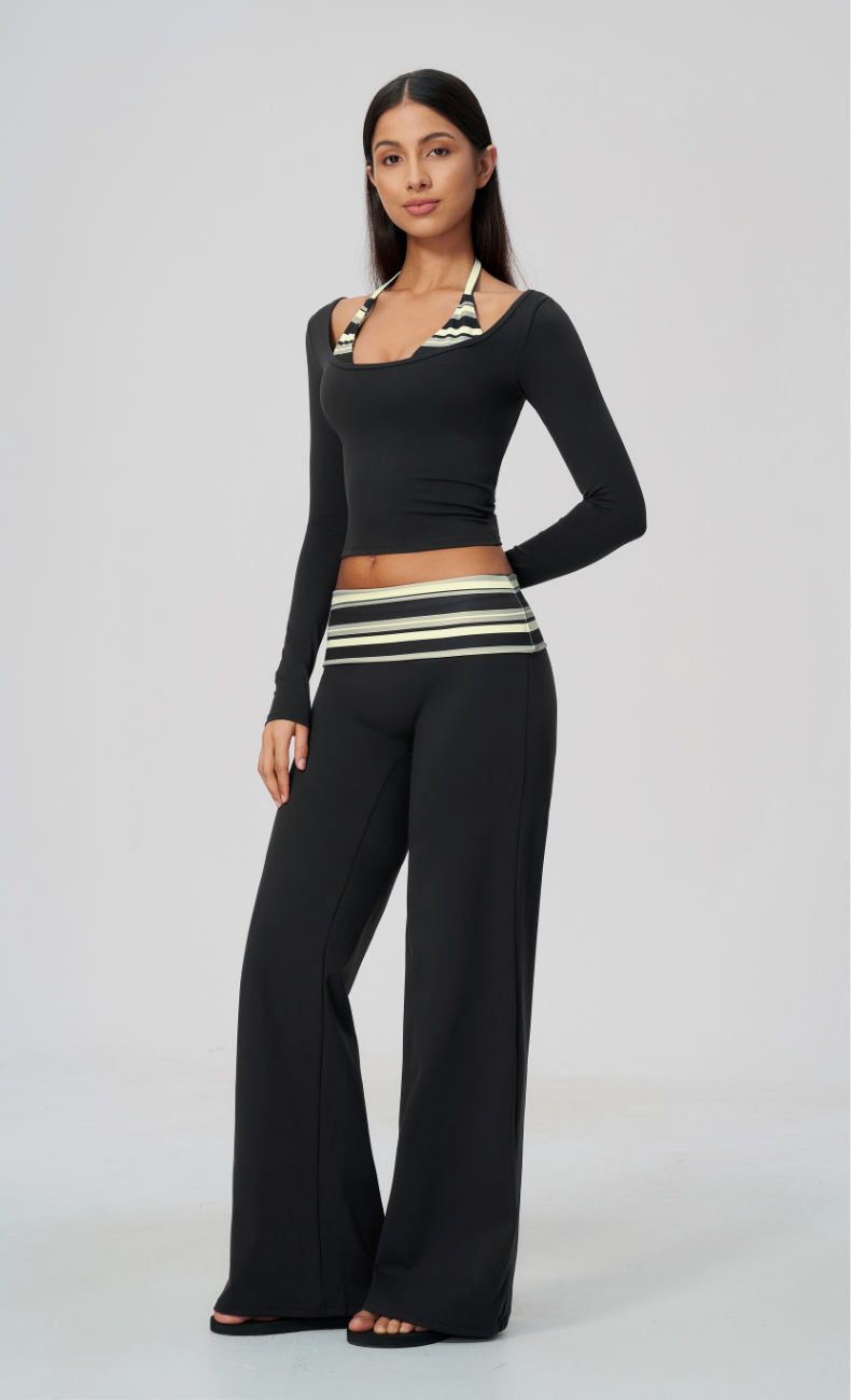 Harper Riviera Stripe Long Sleeve Wide Leg Matching Set