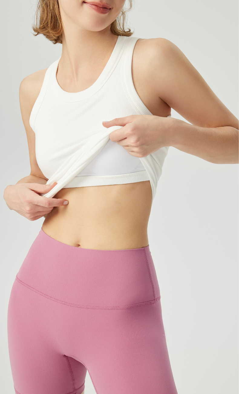 Maylin Ribbed Built-in Bra Tank Top