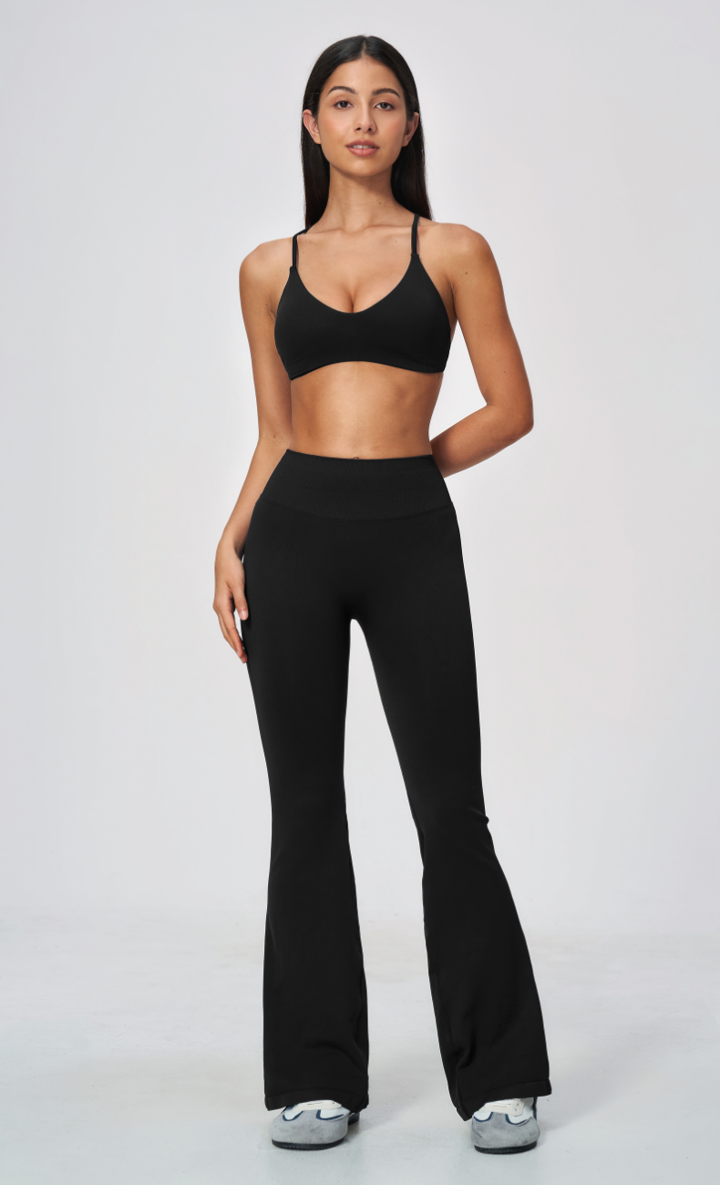 Malia Ribbed High Waisted Flare Legging