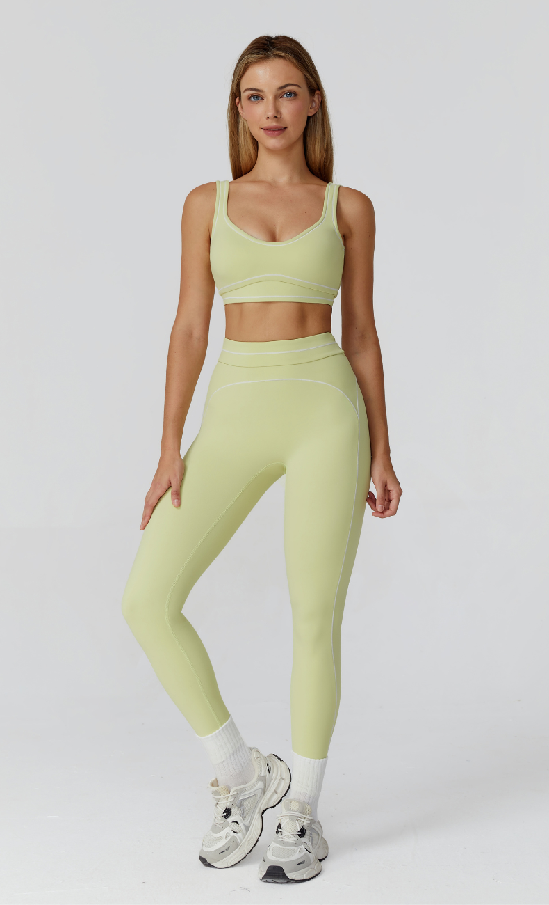 Alexis Open Back Contrast Trim Activewear Set