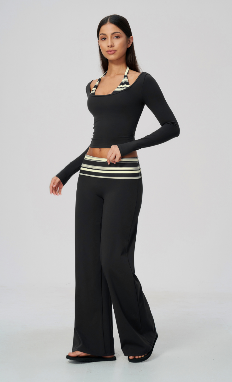 Harper Riviera Stripe Long Sleeve Wide Leg Matching Set