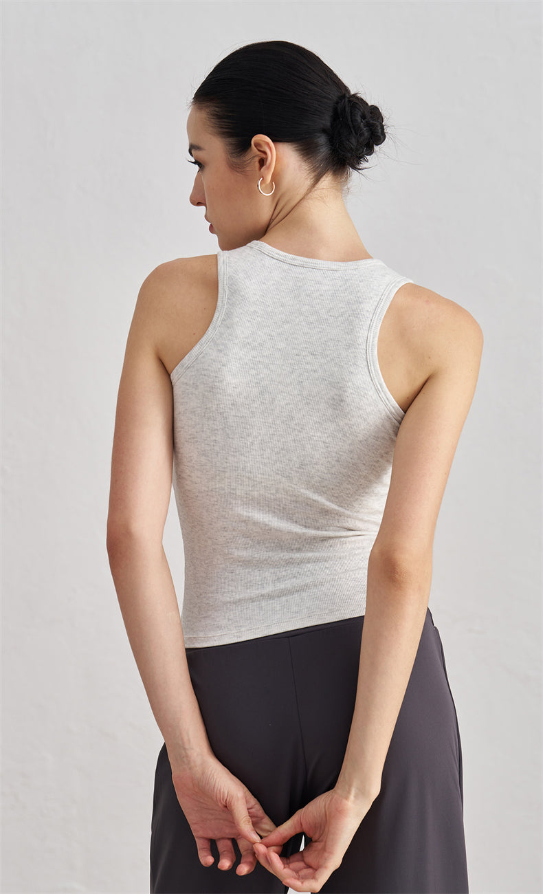 Victoria Ribbed Slim Tank Top - WOO YOGA