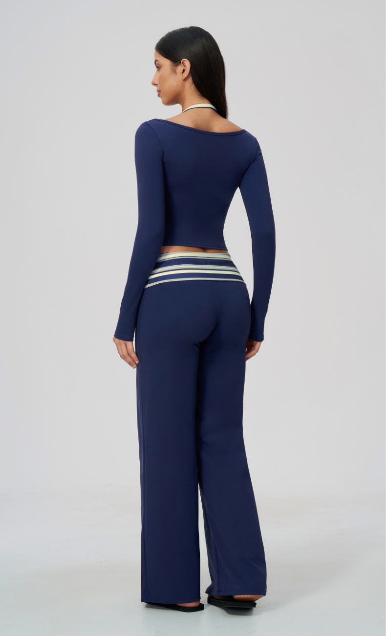 Harper Riviera Stripe Long Sleeve Wide Leg Matching Set