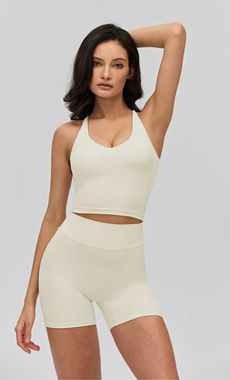 Sana Criss Cross Back Scrunch Butt Shorts Workout Set