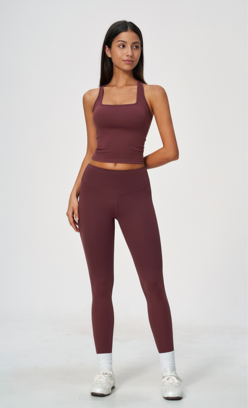 Sophie Square Neck Racerback Built-In Bra Tank Top