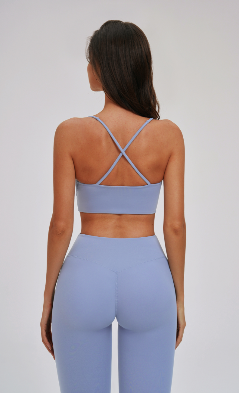 Blake Cross Back Sports Bra & High Waisted Leggings Workout Set