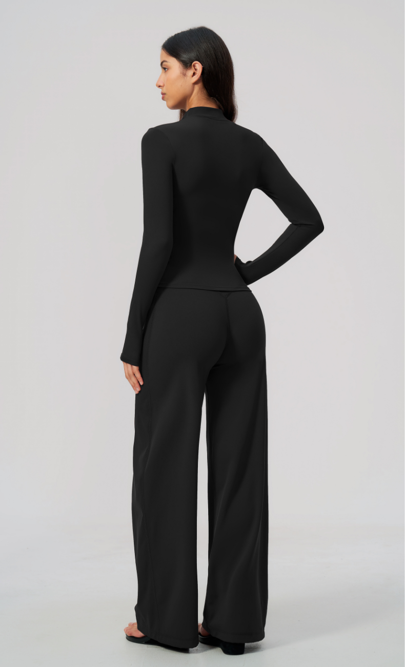 Lauren Full-Zip Jacket Wide Leg Pants Matching Set