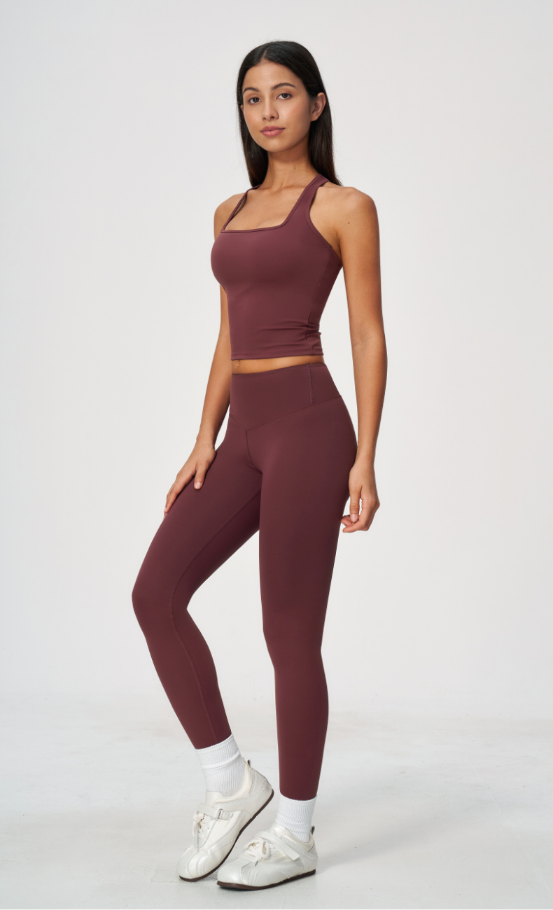 Sophie Square Neck Racerback Built-In Bra Tank Top