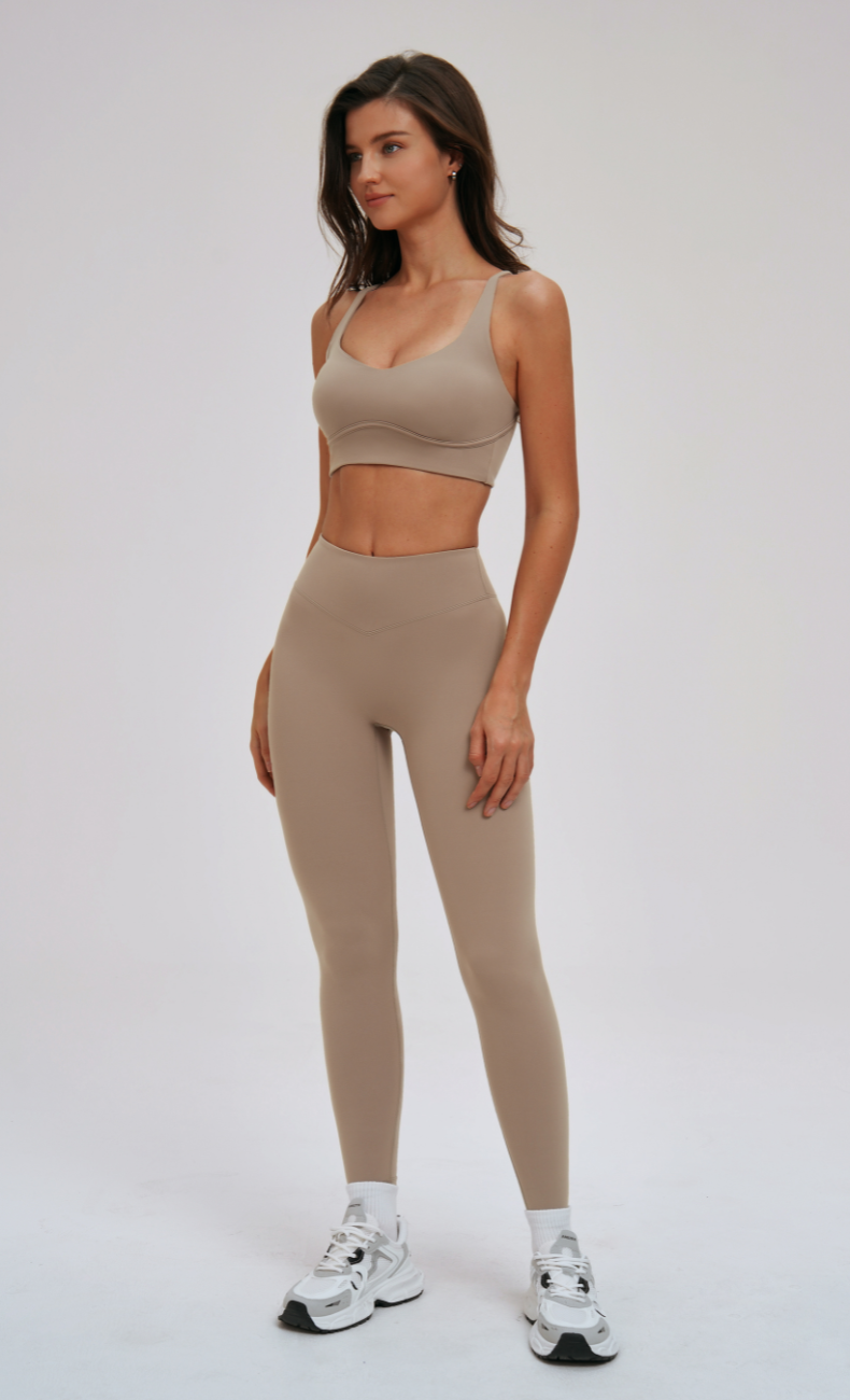 Blake Cross Back Sports Bra & High Waisted Leggings Workout Set