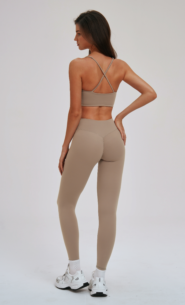 Blake Cross Back Sports Bra & High Waisted Leggings Workout Set