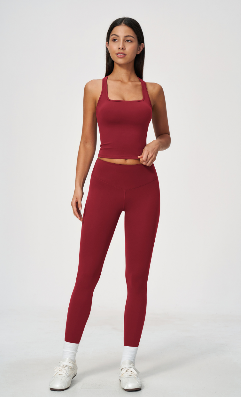 Sophie Square Neck Racerback Built-In Bra Tank Top