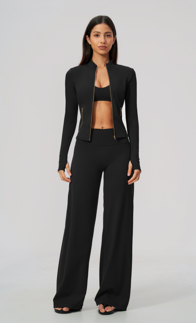 Lauren Full-Zip Jacket Wide Leg Pants Matching Set