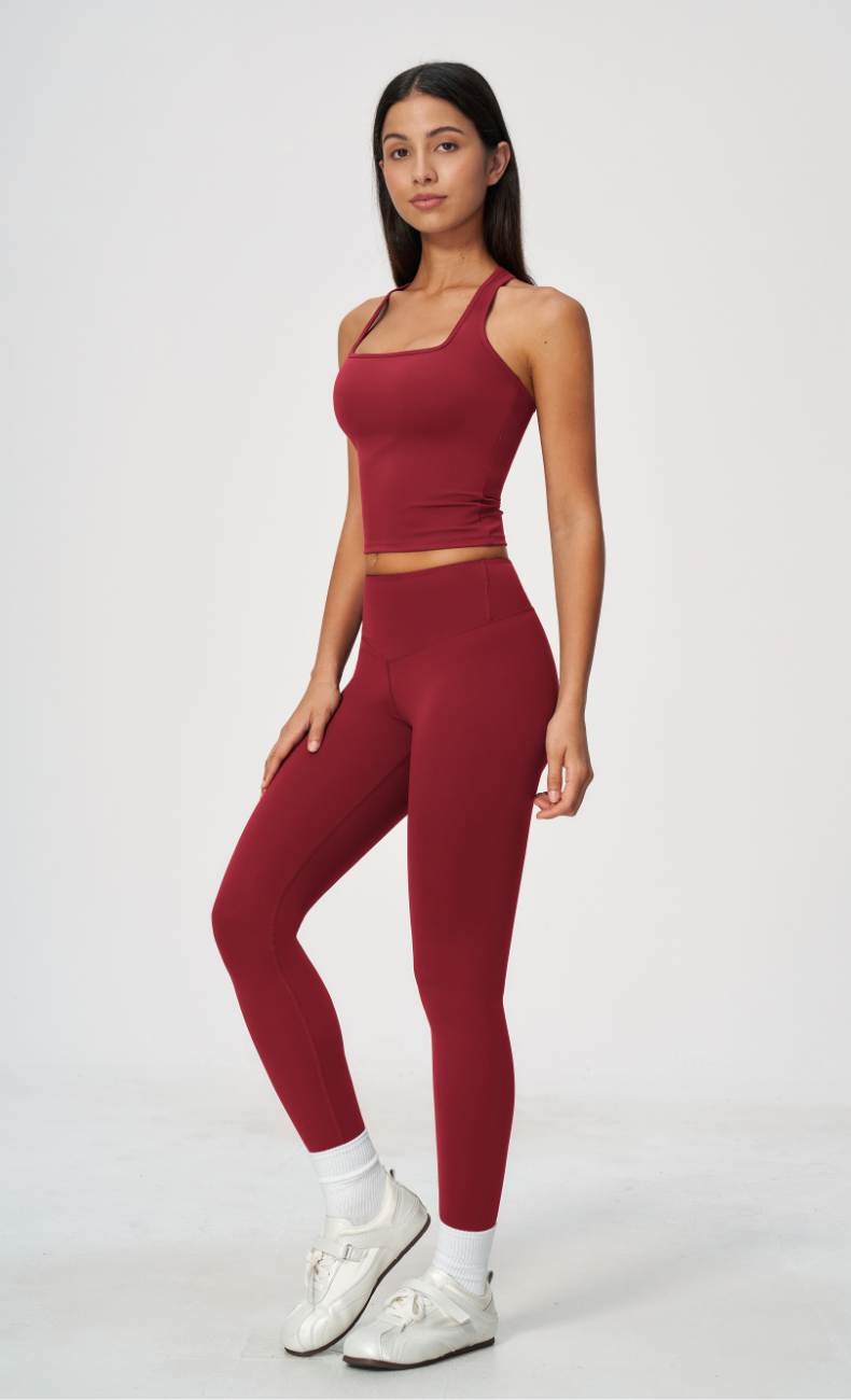 Sophie Square Neck Racerback Built-In Bra Tank Top