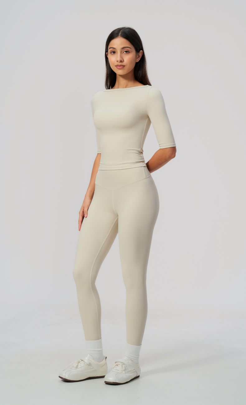 Taylor Boat Neck High Waisted Leggings Workout Set