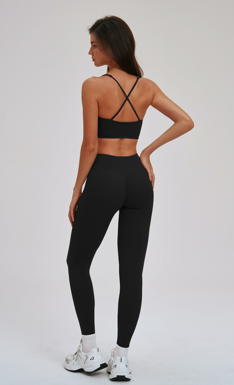 Blake Cross Back Sports Bra & High Waisted Leggings Workout Set