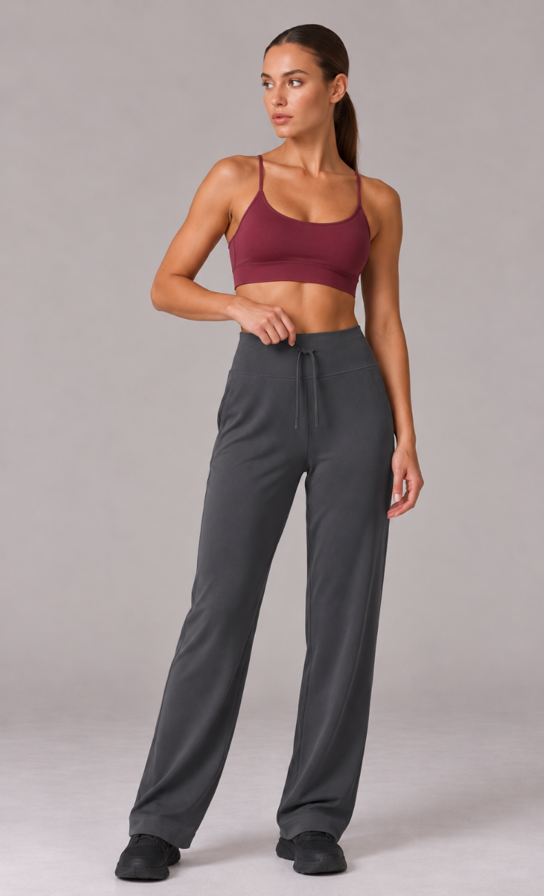 Talia High Waisted Drawstring Straight Leg Pant