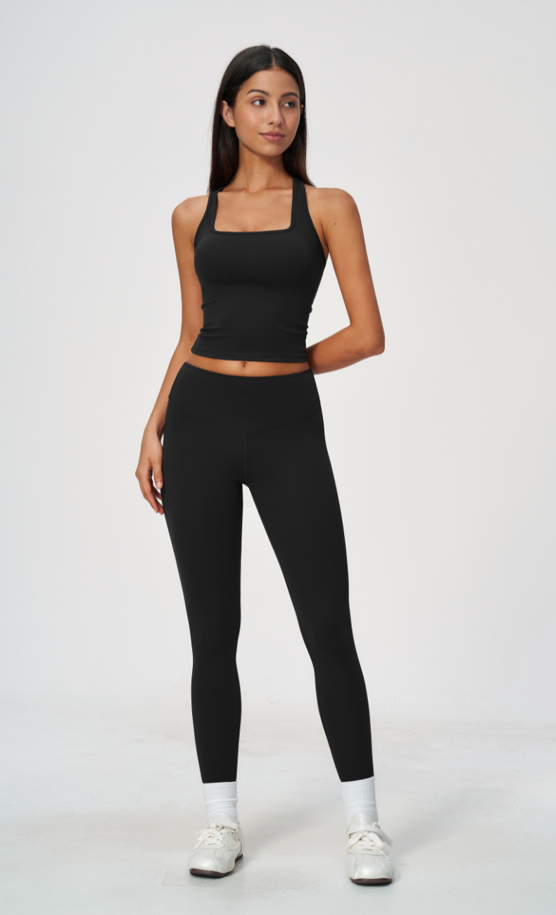 Sophie Square Neck Racerback Built-In Bra Tank Top