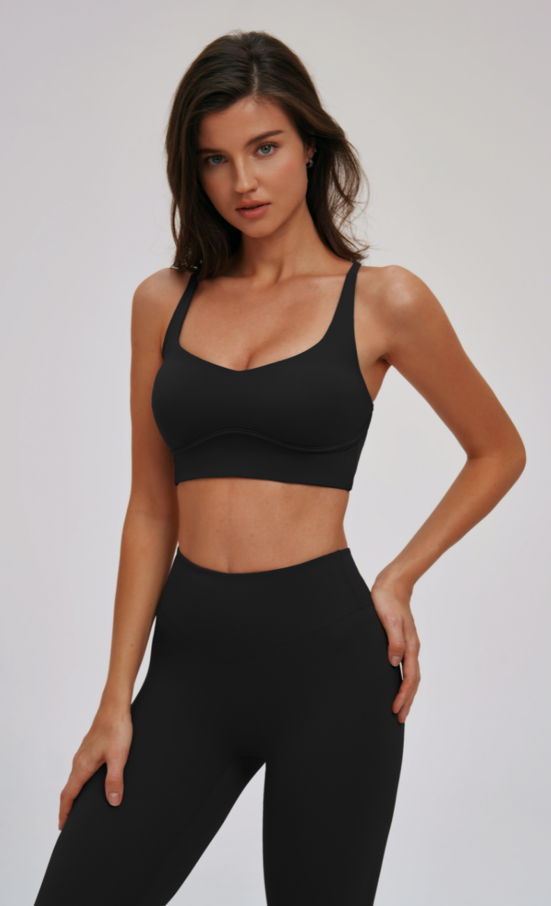 Blake Cross Back Sports Bra & High Waisted Leggings Workout Set