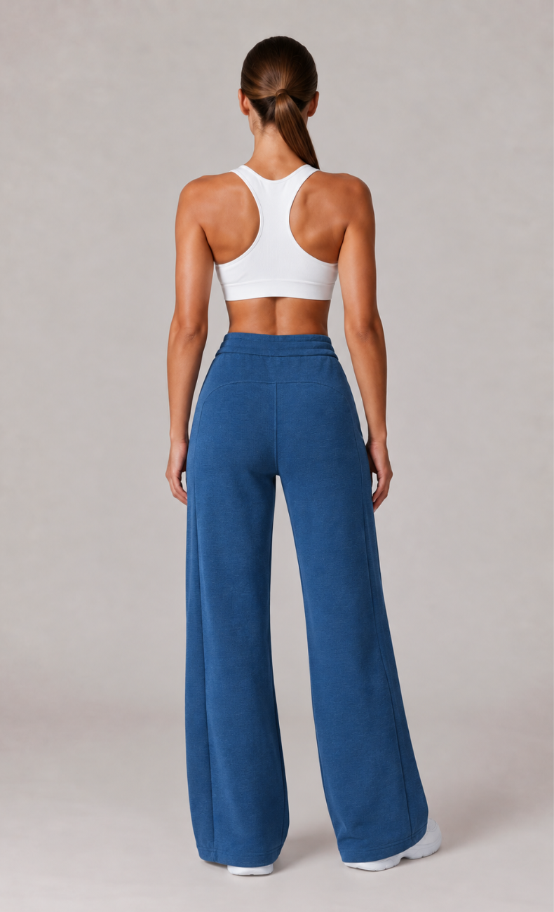 Ivanka High Waisted Waffle Straight Leg Pant