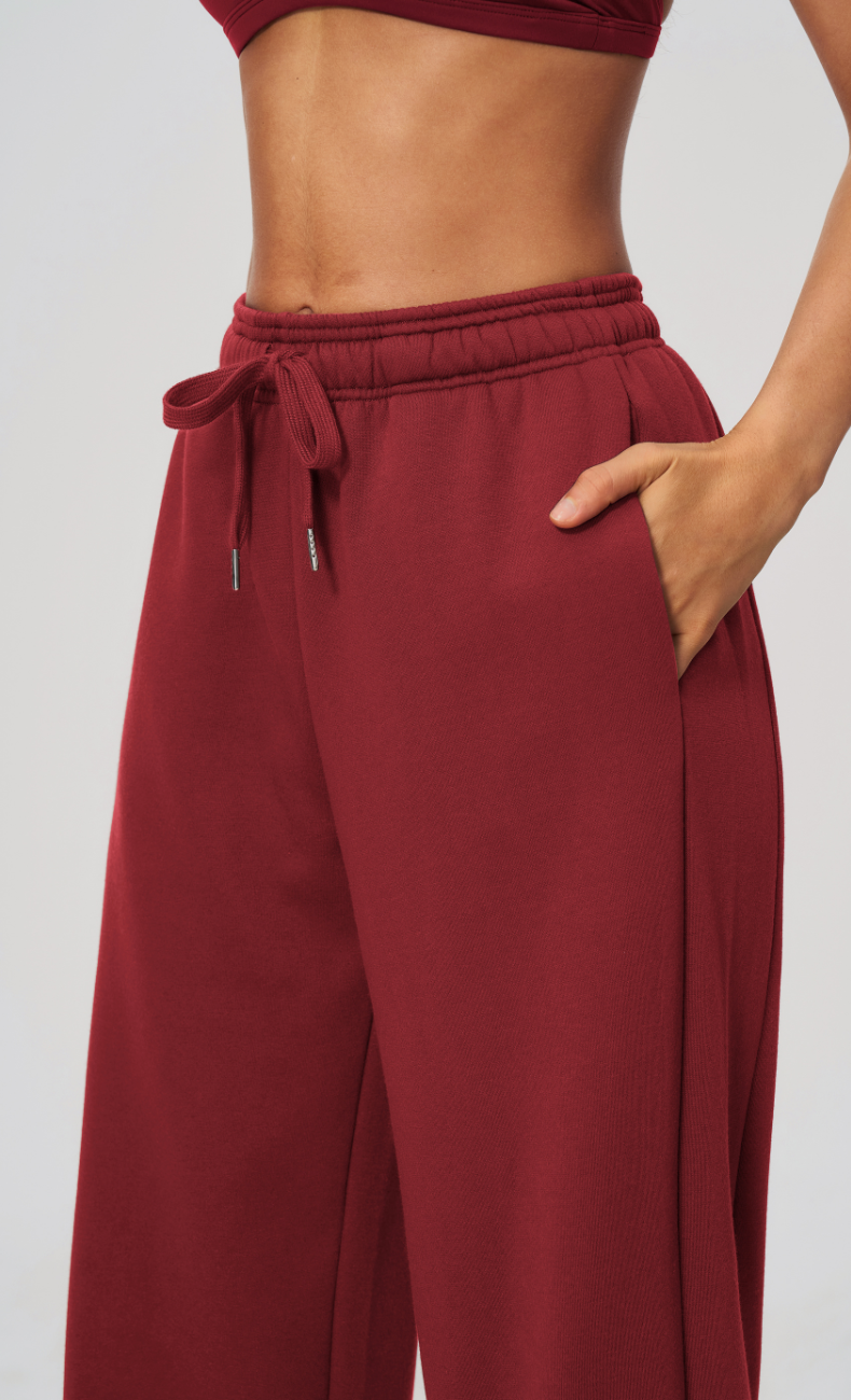 Hailey Cotton Blend Relaxed Wide Leg Sweatpants