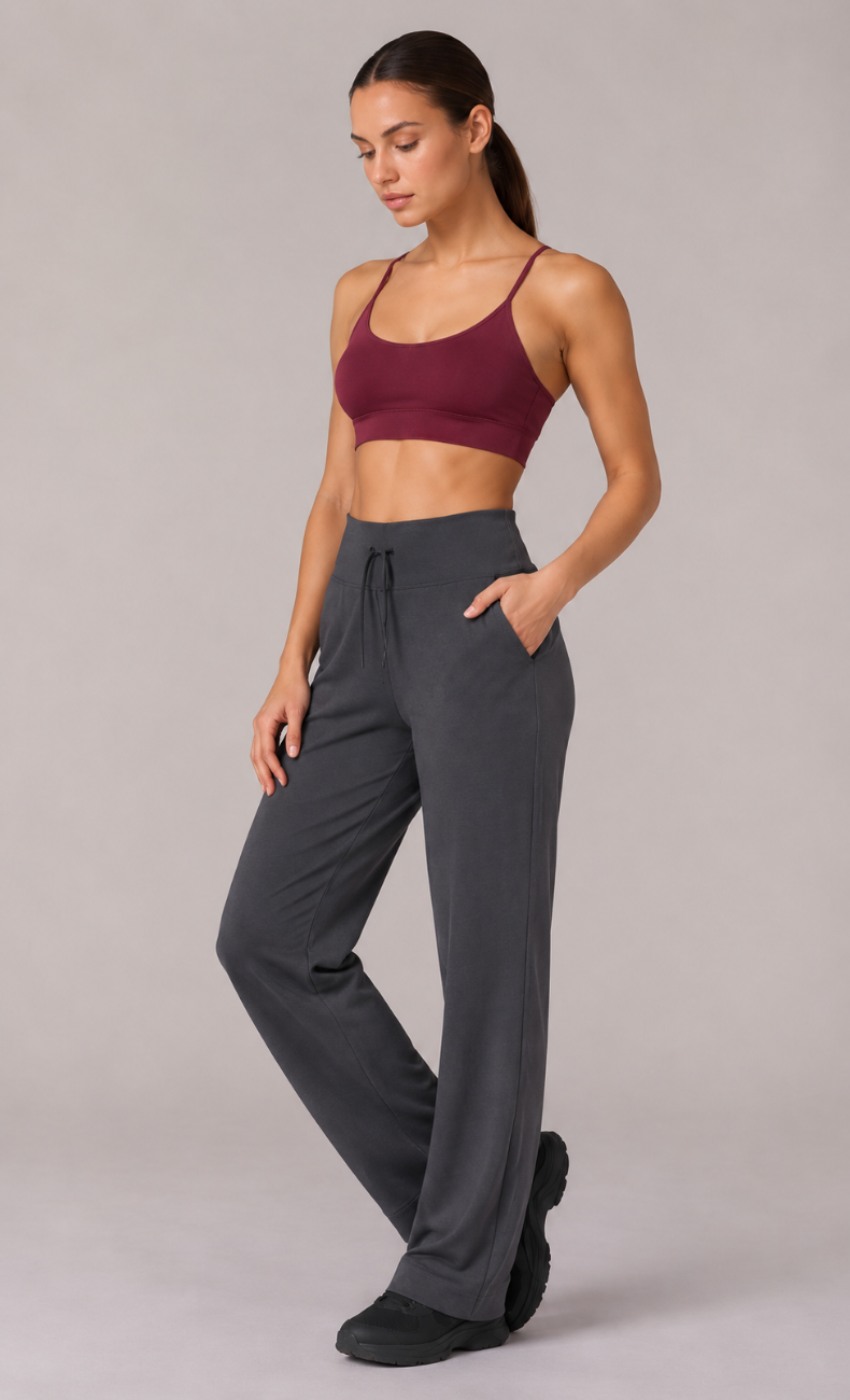 Talia High Waisted Drawstring Straight Leg Pant