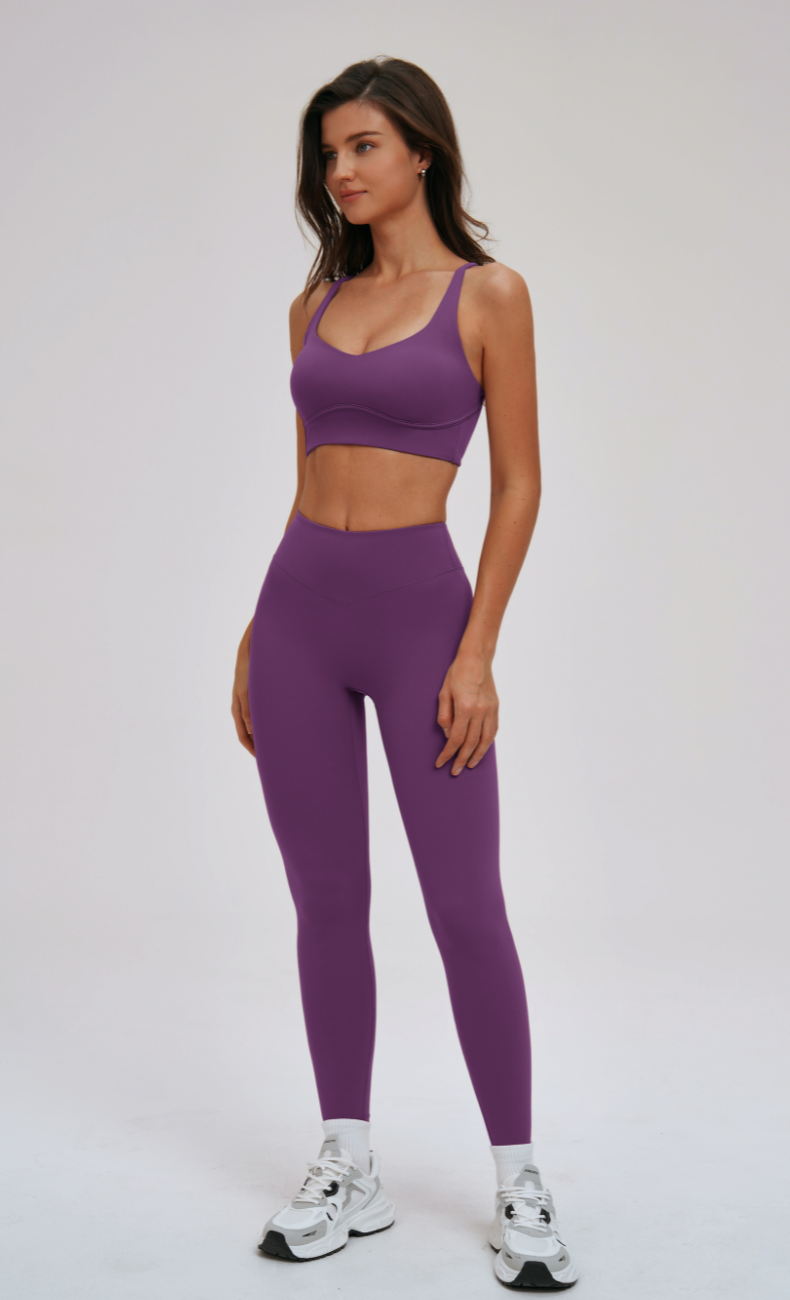 Blake Cross Back Sports Bra & High Waisted Leggings Workout Set