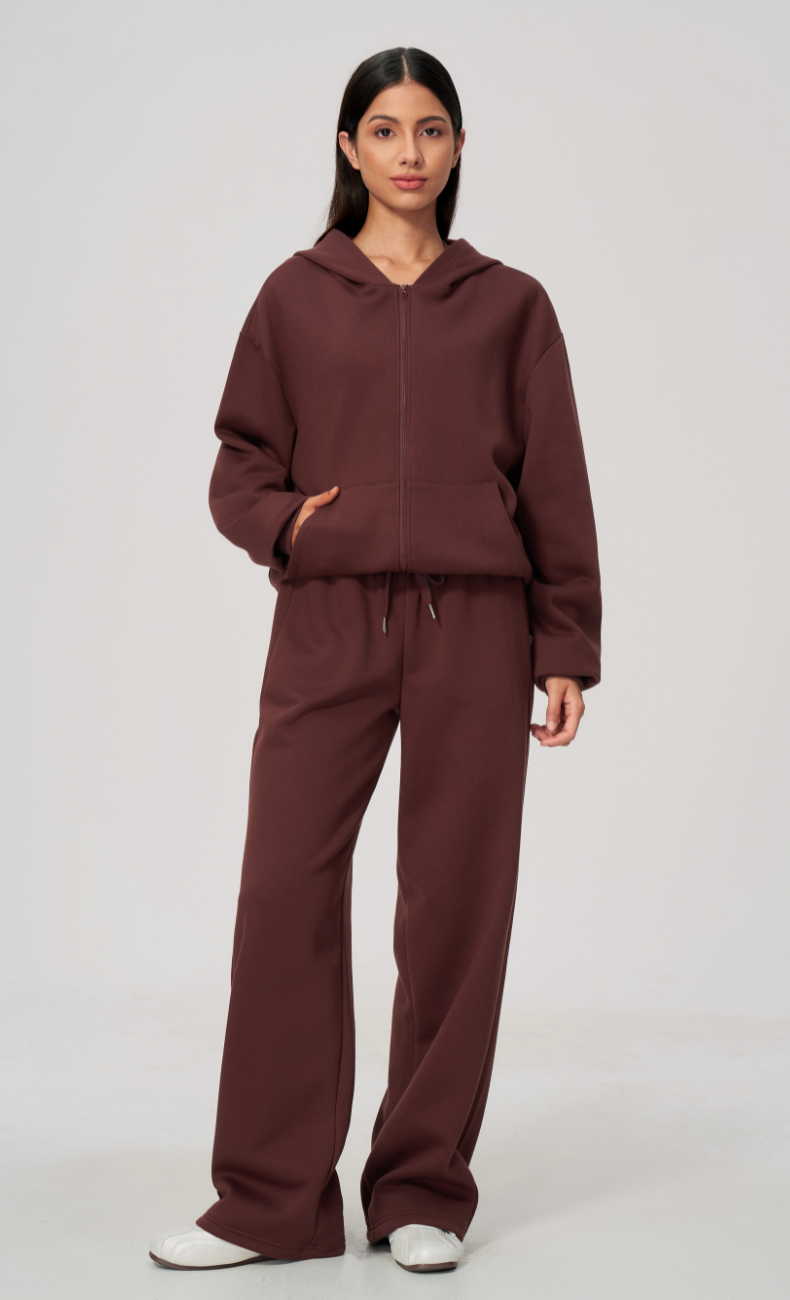 Hailey Cotton Blend Relaxed Zip-Up Hoodie