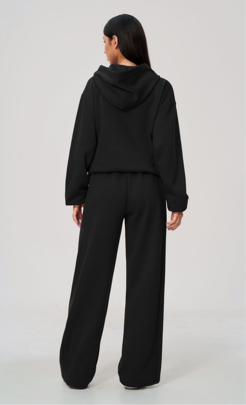 Hailey Cotton Blend Relaxed Zip-Up Hoodie