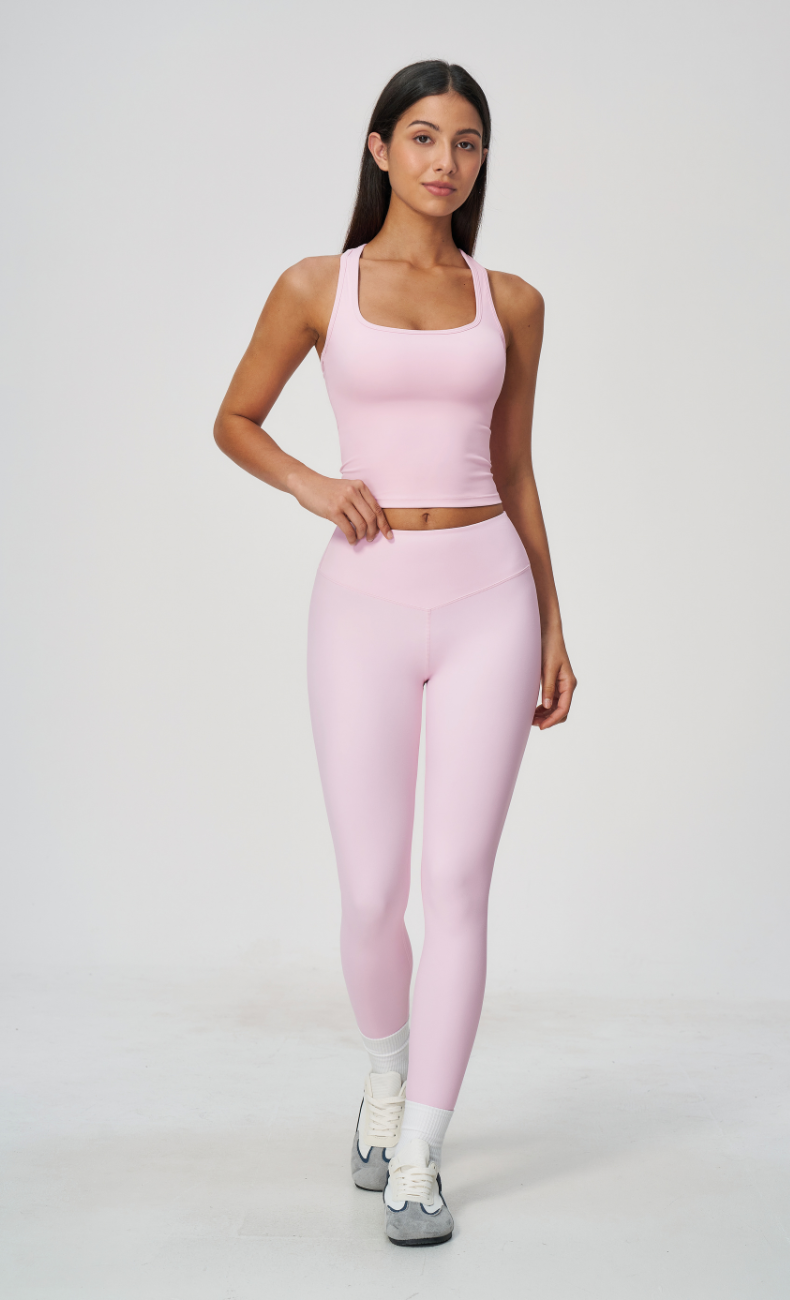 Sophie Square Neck Racerback Built-In Bra Tank Top