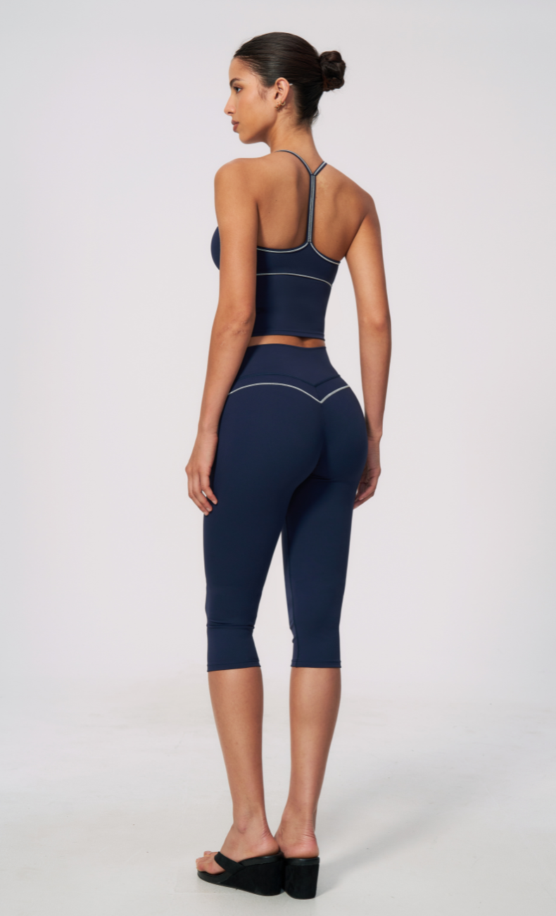 Arielle V-Neck Cami High Waist Capri Workout Set