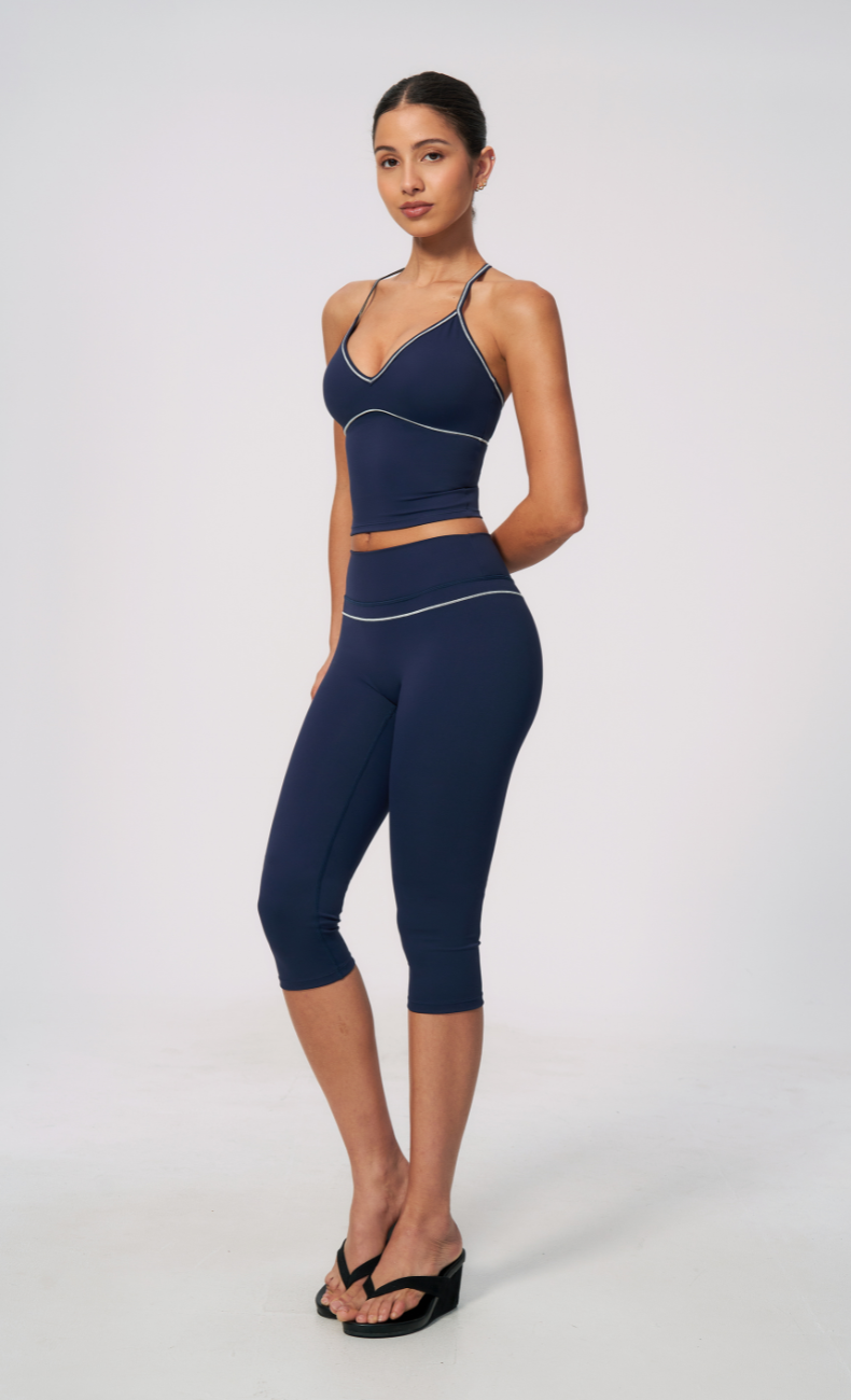 Arielle V-Neck Cami High Waist Capri Workout Set