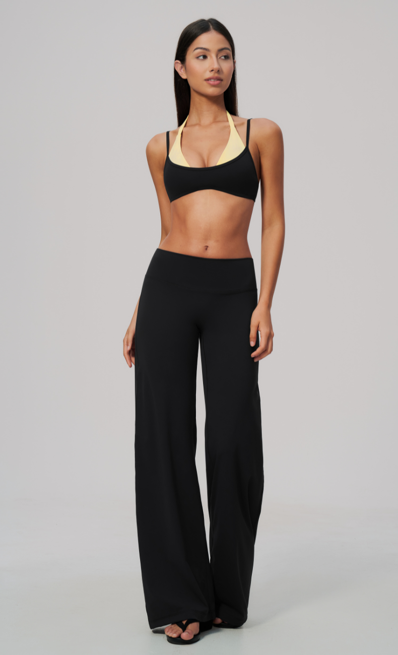 Tessa Layered Sports Bra Wide Leg Workout Set