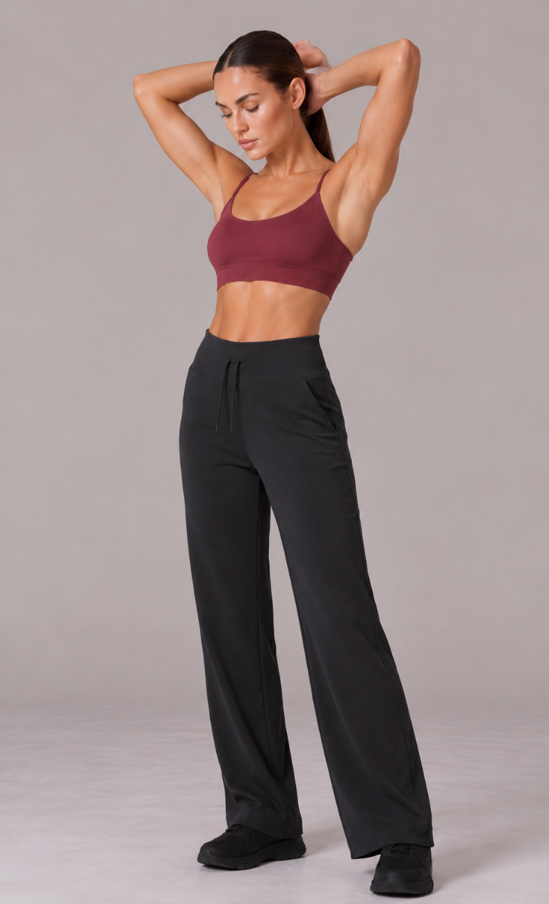 Talia High Waisted Drawstring Straight Leg Pant
