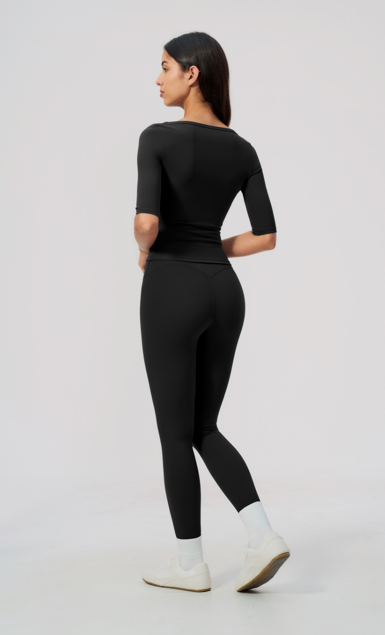 Taylor Boat Neck High Waisted Leggings Workout Set