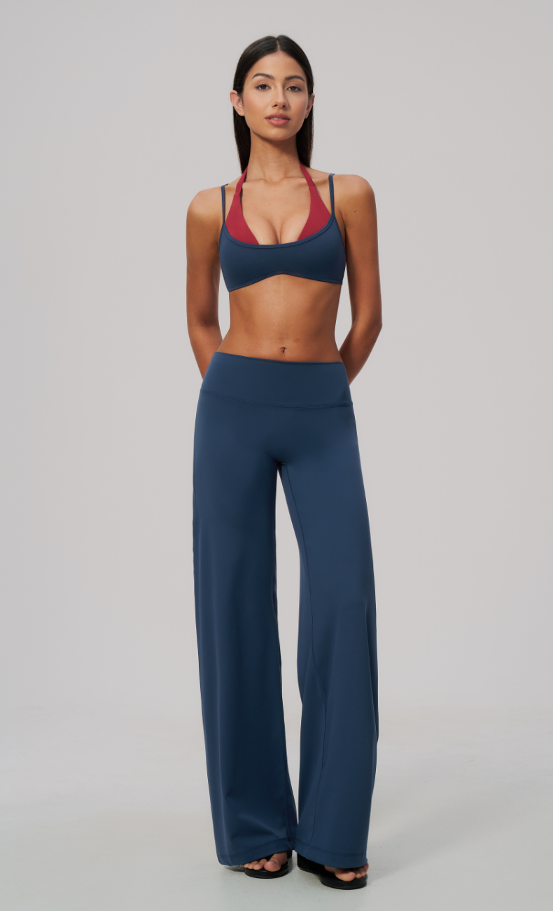 Tessa Layered Sports Bra Wide Leg Workout Set