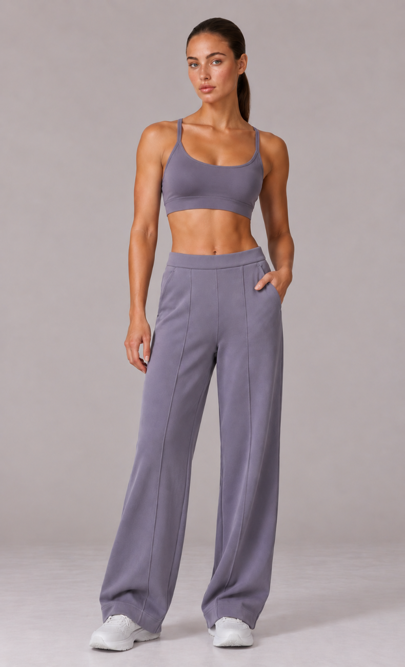 Ivanka Mid Rise Pintuck Wide Leg Pant