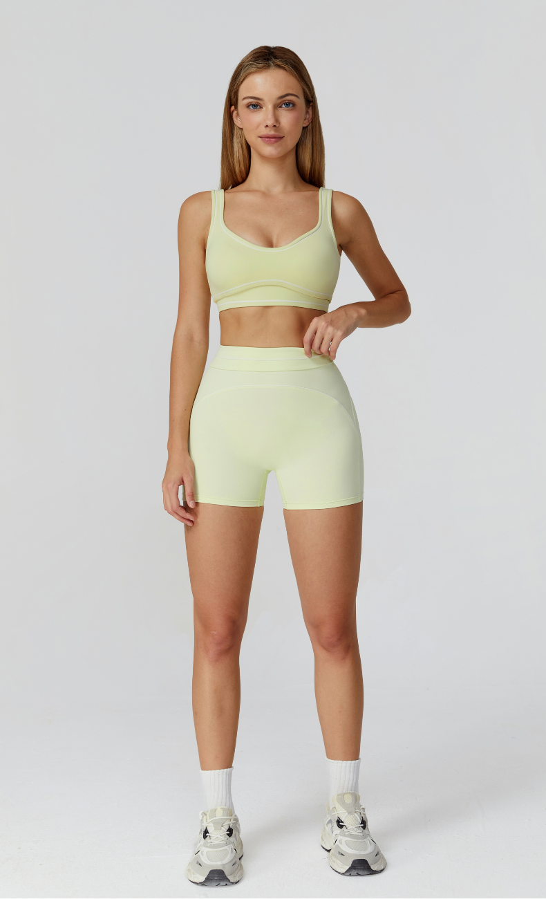 Alexis Contrast Trim Workout Shorts Set