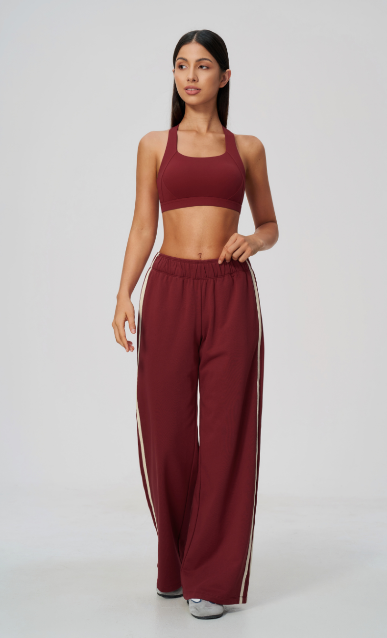 Veronica Cotton Side Stripe Wide Leg Pant