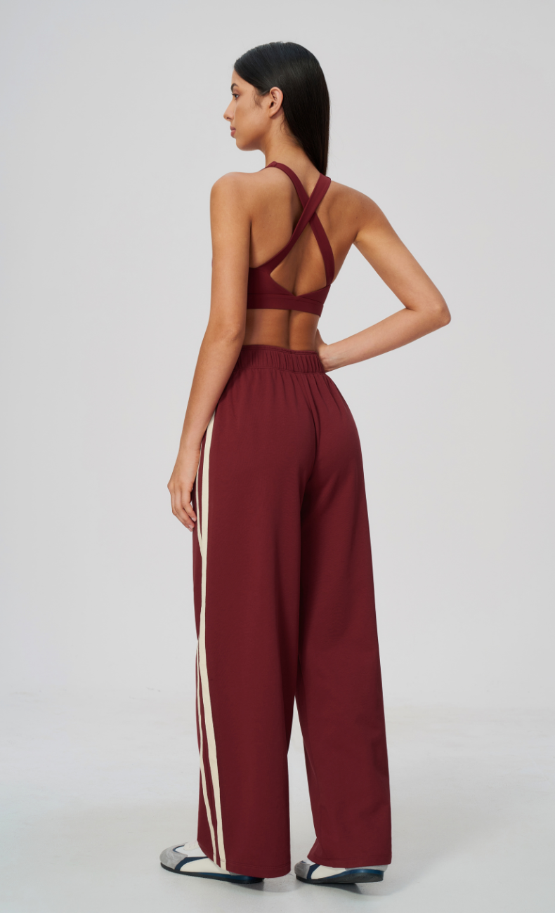 Veronica Cotton Side Stripe Wide Leg Pant