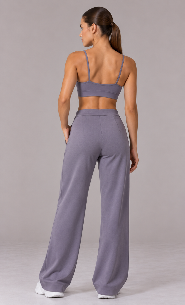 Ivanka Mid Rise Pintuck Wide Leg Pant
