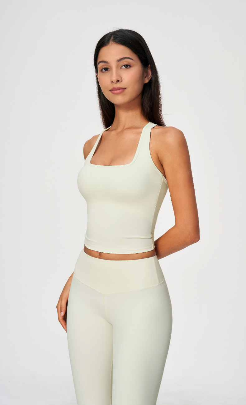 Sophie Square Neck Racerback Built-In Bra Tank Top