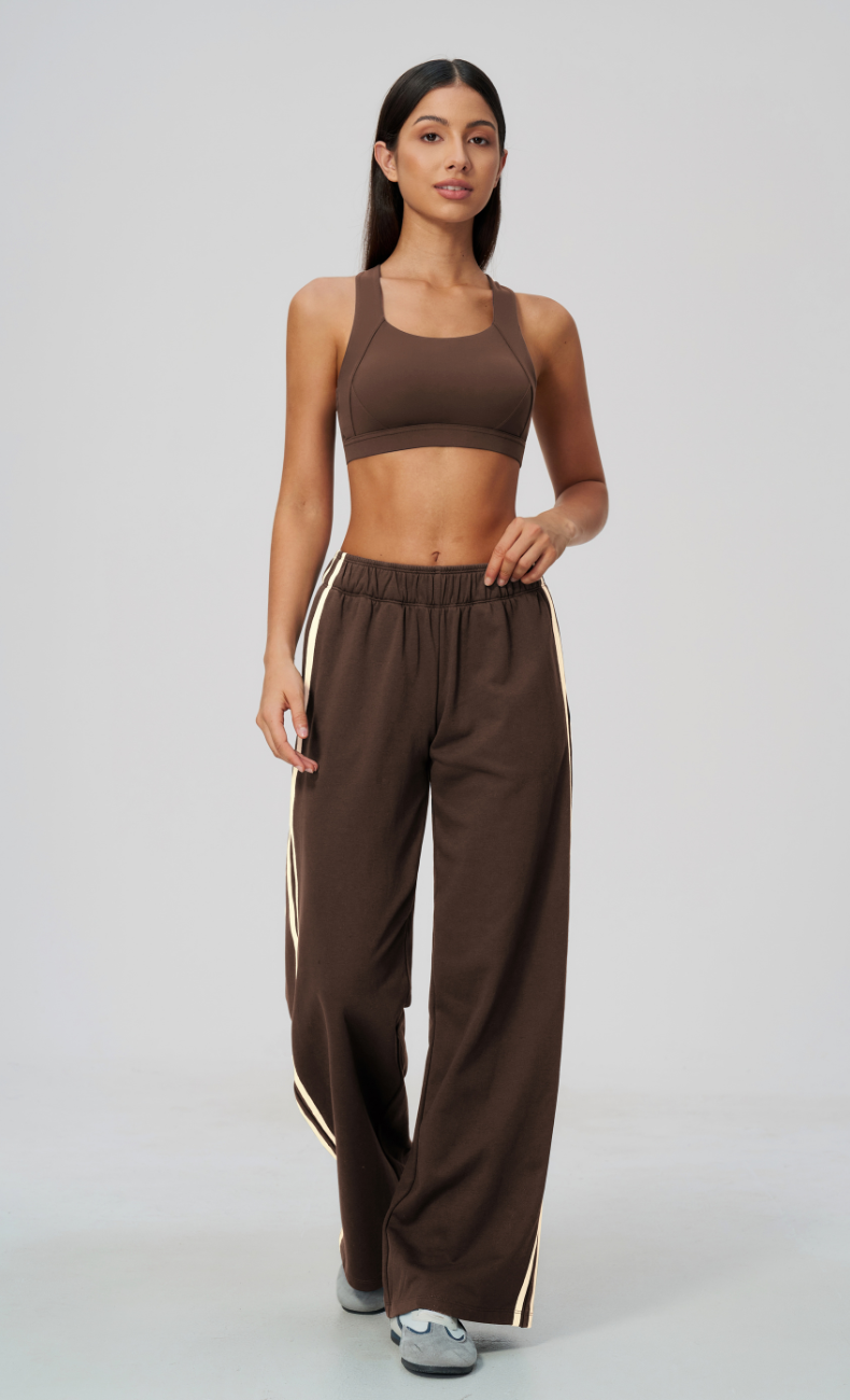 Veronica Cotton Side Stripe Wide Leg Pant