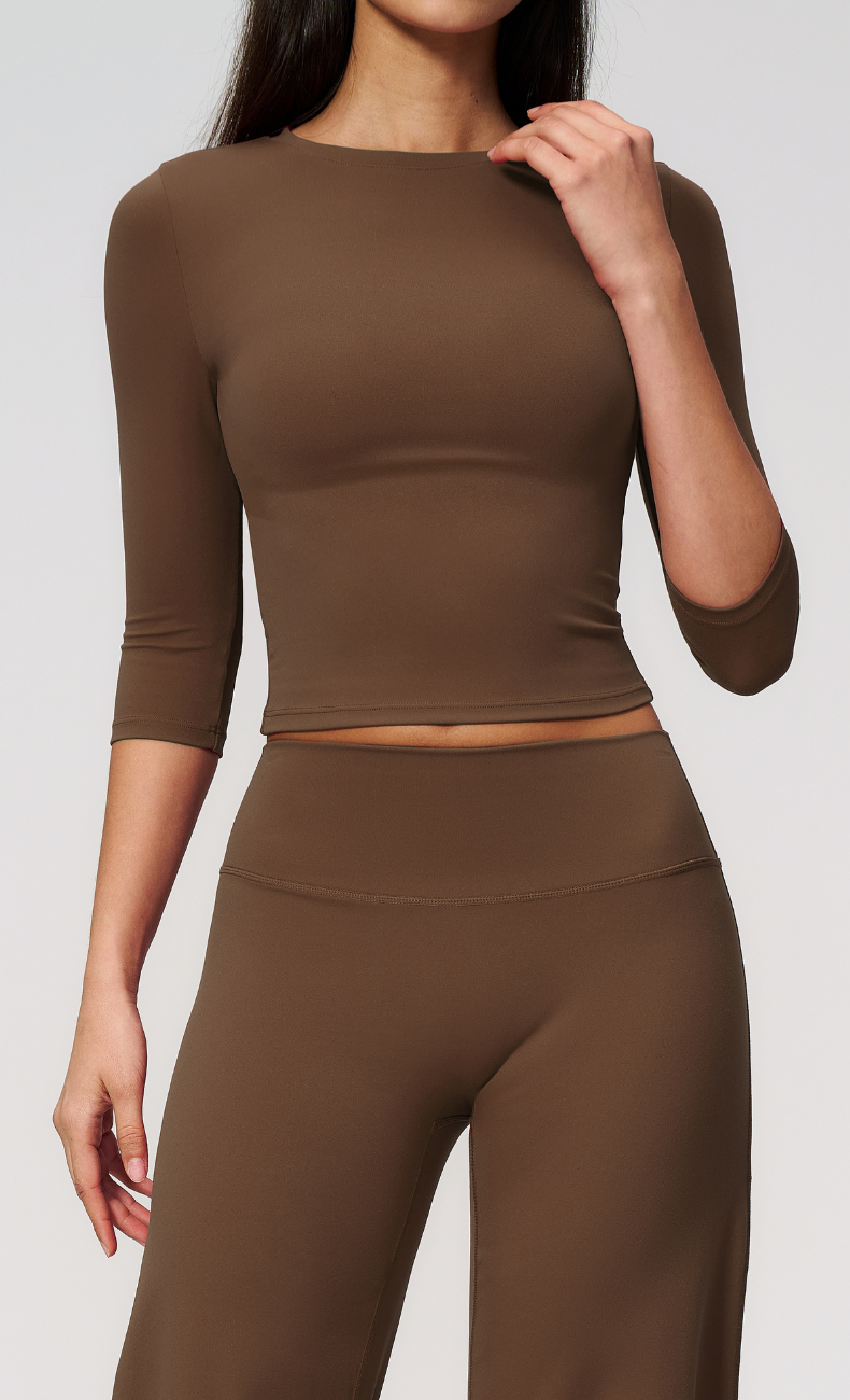 Alexandra 3/4 Sleeve Wide Leg Pants Workout Set