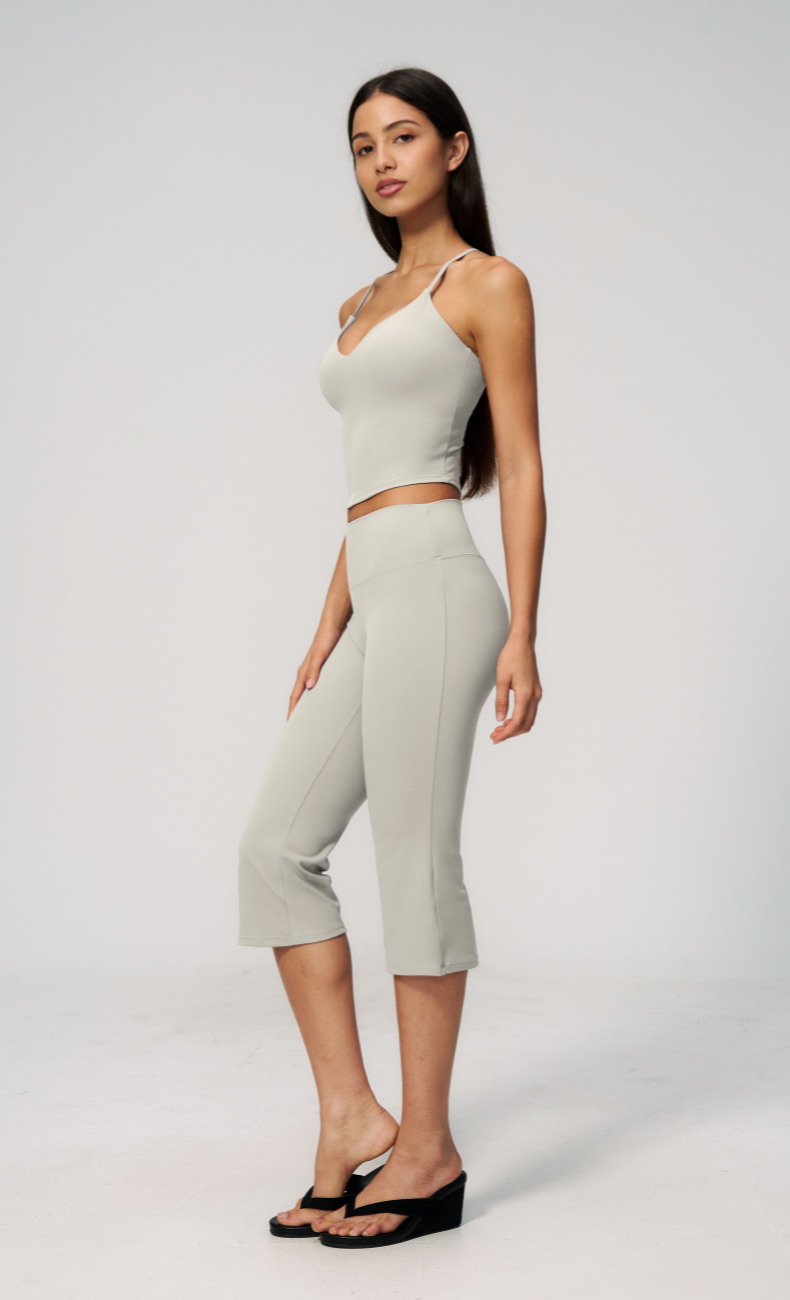 Leah V-Neck Cami Capri Flare Workout Set